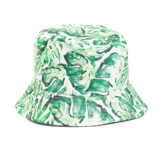 Bucket Hat - Lulla Collection Green Leaf Print Hat - Monsterra Plant - Picture 3 of 4